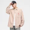 Casual shirts voor heren chenille plaid shirt gemakkelijke verzorging formele zakelijke knoop omhoog heren single pocket lange mouw voor mannen