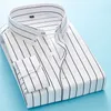 Heren -jurts Striped shirt voor heren Lange mouw Casual Slim Fit Business Male dikke werk mannen Kleding