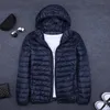 Heren Down Parkas Heren Winterjas Duck Down Jacket Ultra licht dunne dunne capuchon down jas draagbare winddichte puffer parka's mannelijke overjas 6xl 221207