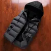 Hommes Gilets Hommes Hiver Chaud Thermique Vers Le Bas Matelassé À Capuche Gilet Corps Sans Manches Rembourré Veste Gilet Manteau Outwear Veste 221206