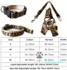 Luxury Dog Collars Leashes Set Designer Dog Leash Seat Belts Pet Collar and Pets Chain for Small Medium Large Dogs Cat Chihuahua Poodle Bulldog Corgi Pug Brown