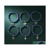 Bracelet perlé bleu mauvais œil main de Fatima Turquie mille yeux souhait résines femmes faites à la main bracelet élastique bracelets bijoux Dh8Vv