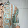 Sukienki swobodne Długa koszula dla kobiet jesień 2022 Vintage etniczny nadruk Dubai Turkey Arabic Oman Maroko Muzułmańskie szat