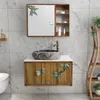 Badtillbeh￶r Set Antique Wash Basin Cabinet Combination Badrum Solid Wood Art Washstand Pool Liten l￤genhet