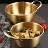 Bowls 304 Stainless Steel Tableware Ramen Bowl With Handle Korean Noodles Pot Plate Home Kitchenware Kitchen Utensils