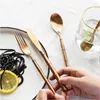 Ensembles de couverts Western luxe bambou Design MaFlatware ensemble 18/10 en acier inoxydable Steak couteau fourchette accessoires de cuisine couverts vaisselle