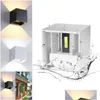 Utomhusv￤gglampor Vattent￤ta LED -v￤ggljus 7W 12W IP65 Vinkel Justerbar konst COB -lampa Dekorativ f￶r inomhus utomhus Home Garden Por OT7PL