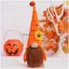 Autres fournitures de fête de fête Fournitures de fête de fête Thanksgiving coccinelle citrouille chapeaux sans visage vieil homme poupées décoration de table Gard Dhmfl