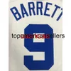 Toutes les broderies 4 styles 9 # BARRETT maillot de basket-ball blanc 75e anniversaire Personnalisez n'importe quel numéro XS-5XL 6XL