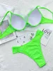 Bras sätter para praia 2022 Sexig underwire brasilianska bikinis veckade baddräkter backless badkläder kvinnor biquinis set baddräkt t221206