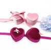 Heart Shaped Jewelry Box Velvet Ring Pendant Boxes Earrings Display Case Jewelry Storage Holder for Proposal Engagement