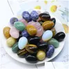 Stone 20Mmx30Mm Egg Shaped Stone Natural Healing Crystal Mascot Mas Accessory Minerale Gemstone Reiki Home Decoration Wholesale C3 D Dhvqk