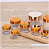 Storage Bottles Jars 5G 10G 15G 20G 30G 50G Frosted Glass Cosmetic Jar Empty Face Cream Storage Container Refillable Sample Bottle Dhxbn