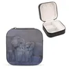 Smyckespåsar Elefant Love Storage Box Mini Leather Double Layer Organizer för smycken resefodral elefanter