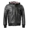 Männer Leder Faux Männer Jacke Mit Kapuze Weiche Natürliche Rindsleder Echte Mantel Kapuze Mann Kleidung Frühling Herbst Kleidung M618 221206