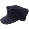 Bérets WWII German Elite EM Summer Panzer M43 Field Cotton Cap Hat Black Size EU 57 58 59 60 61 62