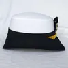 베레모 미국 해군 모자 여성 요트 모자 독수리 배지 백인 조종사 군사 해병대 선원 선장 모자