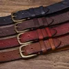 Belts 3.8CM Solid Copper Pin Buckle Belt Male Serpentine Cowskin Snakeskin Grain Fashion Genuine Leather Jeans