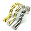 Watch Bands Accessories Stainless Steel Three-bead Solid Strap For 20mm Men's And Women's Waterproof Folding Buckle