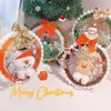 Decorative Flowers Handmade DIY Creative Christmas Pendant With Light Wreath Family Window Decorations Material Bag