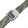 Cinture Stile minimalista Tela pesante resistente all'usura Nylon intrecciato Cintura da uomo con fibbia a doppio anello in metallo da 3,8 cm