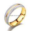 Clusterringen Goud DL Poolse roestvrijstalen ring Diamant kristallen paar ringen voor mannen Women mode sieraden drop levering dh9wx