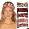 Bandas da cabe￧a Bohemian Moda Florals Florals faixa para a cabe￧a el￡stica damas de n￳ vintage Banda de cabelo 12 cores Drop entrega de joias Hairj dhp3e