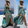 Casual Dresses Beach Women Evening Elegant Floral Print Boho Summer Dress Sexy Long Sleeve Maxi 2022