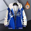 Męskie kurtki jesienne zima kurtka termiczna kurtka menu nadruku harajuku casual bez pigułki płaszcz uliczny Hip Hop Patchwork Baseball Jackets 221207