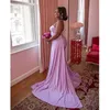 Kvällsklänningar 2023 One Shoulder Floor Längd Mermaid Silk Satin Prom Dress med Wrap Vestidos Fiesta de Noche Party Gowns