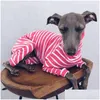 Abbigliamento per cani Stripe Accessori per cani da compagnia Abbigliamento Collo alto Camicia a prova di freddo Quattro maniche lunghe Forniture per cani Camicie Modello 26Lm F2 D Dhqtk