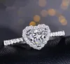 Anneaux de mariage fiançailles brillant étincelant hexagramme clair amour CZ bague pour femmes bijoux anniversaire anniversaire Gif