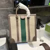 Grande Ophidia Bolsas Tote Bag Couro Genuíno Vermelho Verde Fita Moda Letras Removíveis Alça de Ombro Larga Mulheres Crossbody Bag2142