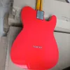 Guitare électrique rouge à 6 cordes pour gaucher, avec Pickguard blanc, touche en palissandre personnalisable