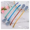 Drinking Straws Stainless Steel Sile St Spoon Flower Tea Filter Spoons Creative Coffee Mixing Tool Bar Kitchen 7 Colors Inventory Dr Dh7Gd