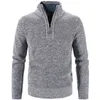 Men s Sweaters Winter Fleece Thicker Sweater Half Zipper Turtleneck Warm Pullover Quality Male Slim Knitted Wool for Spring 221206