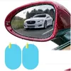 Autre maison jardin 2pcs / set accessoires de voiture anti-pluie miroir fenêtre film transparent membrane anti-buée anti-éblouissement autocollant étanche Drivi Dhocn