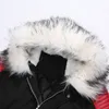 Parkas en duvet pour hommes grand col en fourrure blanc manteau mi-long en coton 221207