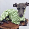 Abbigliamento per cani Stripe Accessori per cani da compagnia Abbigliamento Collo alto Camicia a prova di freddo Quattro maniche lunghe Forniture per cani Camicie Modello 26Lm F2 D Dhqtk