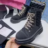 2022 Designer Channel Boots Buty Nude Black Winted Stopa Środkowy obcas Długie krótkie buty Buty Mgm