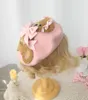 Forniture per feste rosa peluche bowknot sorella morbida sorella dolce biscotti berretto beretto pittore di lana primavera autunno acconciatura lolita accessori per capelli