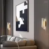 Vägglampa kreativt akrylskonce för sovrum modern guld heminredning vardagsrum lyx 2022 design led inomhus ljus fixtucd