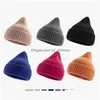 Beanie/Skull Caps Pointed Knit Beanie Hat Winter Warm Ull Högelastisk kashmir Ull mode Fastfärg Mens och kvinnors hattar släpper DHK7R