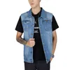 Herrvästar e homme maistcoat denim jacka jeans sommar mode sträcka 221206