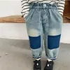 Trousers Boys girls Autumn Winter patchwork fashion harem jeans children oversized loose denim pants 221207