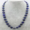 Blue Lapis Lazuli Coin 12mm Halskette 18inch Großhandel Perlen Frau