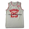 Full bordado Bayside Slater #23 Morris #25 Grey Basketball Jersey Retro College Jersey XS-6XL