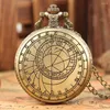 Pocket Watches Bronze Quartz Watch With Necklace Chain Pendant Vintage Clock Gift Män kvinnor Reloj de Bolsillo