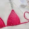 Bras Sets para praia żeńska kostium kąpielowy 2022 luksusowe bikini rhinestone kobiety smaczne flash pełne wiertło push up set stringi gąpienia T221206