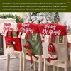 Chair Covers 3D Cartoon Christmas Dining Cover Living Room Kitchen Santa Claus Snowflake Decorative Slipcover Wedding Elk